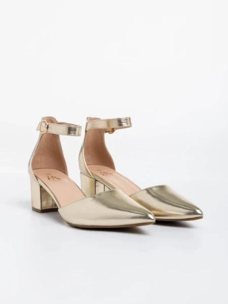 Armelle aranyszínű női magassarkú cipő ökológiai bőrből