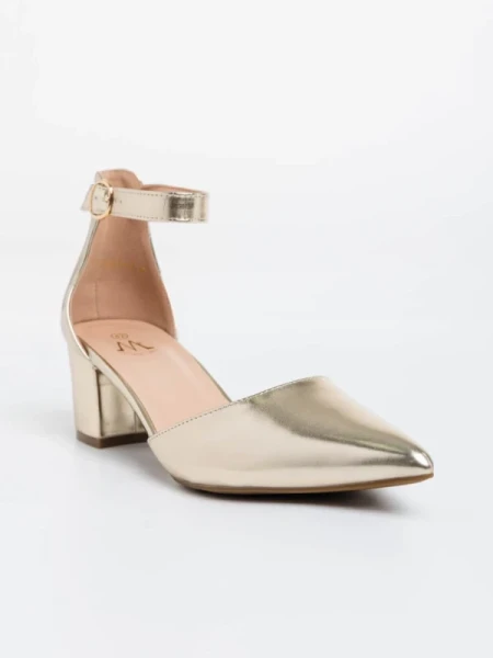 Armelle aranyszínű női magassarkú cipő ökológiai bőrből