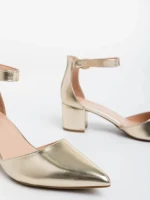 Armelle aranyszínű női magassarkú cipő ökológiai bőrből