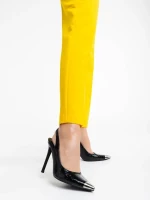 Sheyla fekete női magassarkú cipő lakkozott ökológiai bőrből