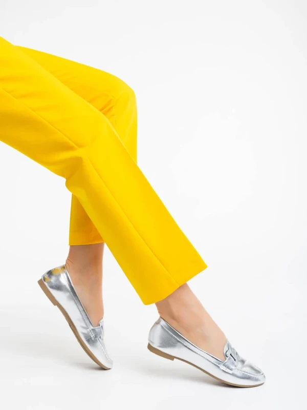 Kaylin ezüstszínű női félcipő ökológiai bőrből