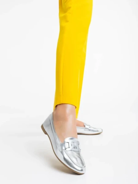 Kaylin ezüstszínű női félcipő ökológiai bőrből