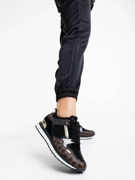 Josalind fekete női sport cipő ökológiai bőrből