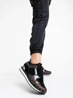 Josalind fekete női sport cipő ökológiai bőrből