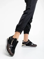 Josalind fekete női sport cipő ökológiai bőrből