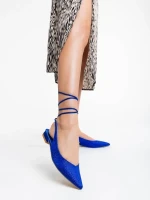 Nadetta kék női balerina textil anyagból