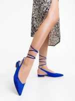 Nadetta kék női balerina textil anyagból