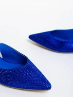 Nadetta kék női balerina textil anyagból