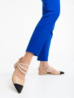 Darlina fekete és bézs női cipő ökológiai bőrből