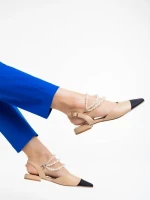 Darlina fekete és bézs női cipő ökológiai bőrből