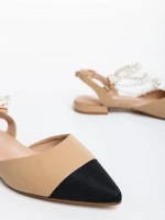 Darlina fekete és bézs női cipő ökológiai bőrből