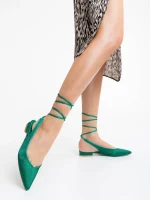 Nadetta zöld női balerina textil anyagból