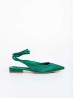 Nadetta zöld női balerina textil anyagból