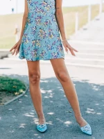 Jenita kék női cipő textil anyagból