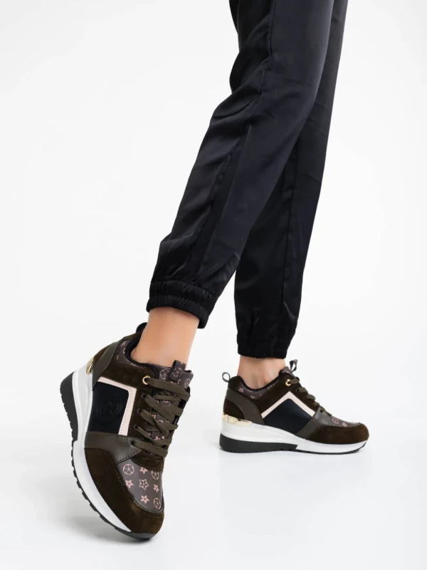 Tyrina zöld női sport cipő ökológiai bőrből