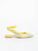 Nadetta sárga női balerina textil anyagból