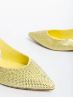 Nadetta sárga női balerina textil anyagból