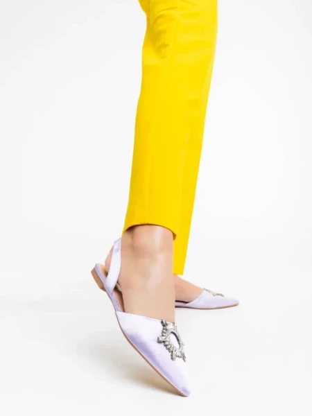 Jenita lila női cipő textil anyagból