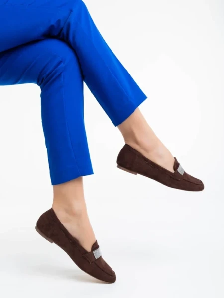 Ibbie barna női félcipő textil anyagból