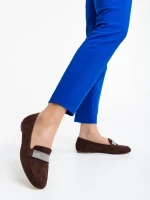 Ibbie barna női félcipő textil anyagból