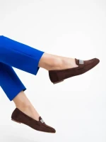 Ibbie barna női félcipő textil anyagból