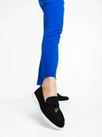 Amberly fekete női félcipő textil anyagból