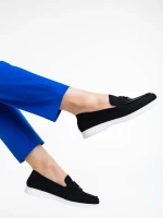 Amberly fekete női félcipő textil anyagból