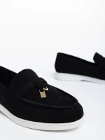 Amberly fekete női félcipő textil anyagból