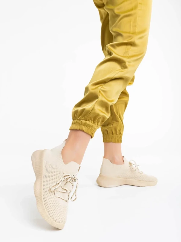 Ramila bézs női sport cipő textil anyagból