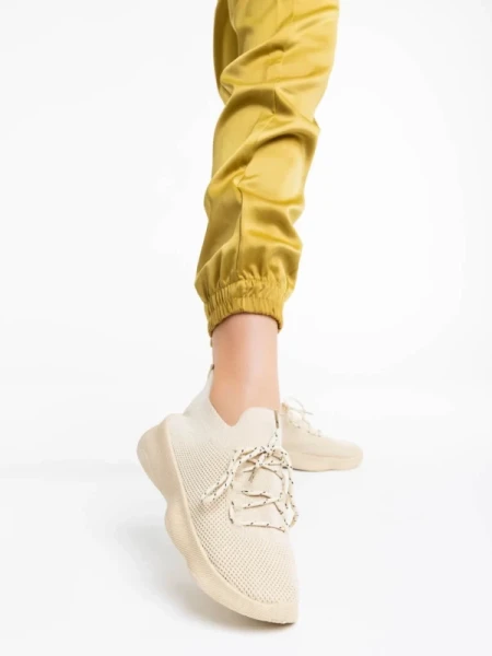 Ramila bézs női sport cipő textil anyagból