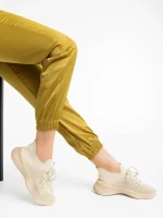 Ramila bézs női sport cipő textil anyagból