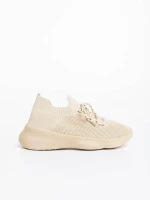 Ramila bézs női sport cipő textil anyagból