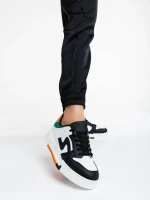 Ralanda fekete női sport cipő ökológiai bőrből