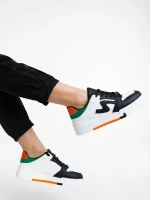 Ralanda fekete női sport cipő ökológiai bőrből