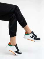 Ralanda fekete női sport cipő ökológiai bőrből