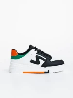 Ralanda fekete női sport cipő ökológiai bőrből