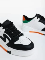 Ralanda fekete női sport cipő ökológiai bőrből