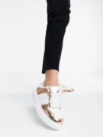 Rumeysa fehér és pezsgőszínű női sport cipő ökológiai bőrből