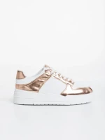 Rumeysa fehér és pezsgőszínű női sport cipő ökológiai bőrből