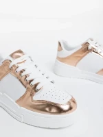 Rumeysa fehér és pezsgőszínű női sport cipő ökológiai bőrből