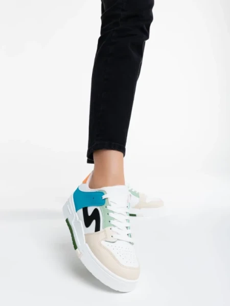 Ralanda bézs női sport cipő ökológiai bőrből