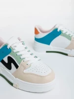 Ralanda bézs női sport cipő ökológiai bőrből