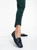 Riarna fekete női félcipő ökológiai bőrből