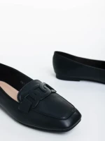 Riarna fekete női félcipő ökológiai bőrből