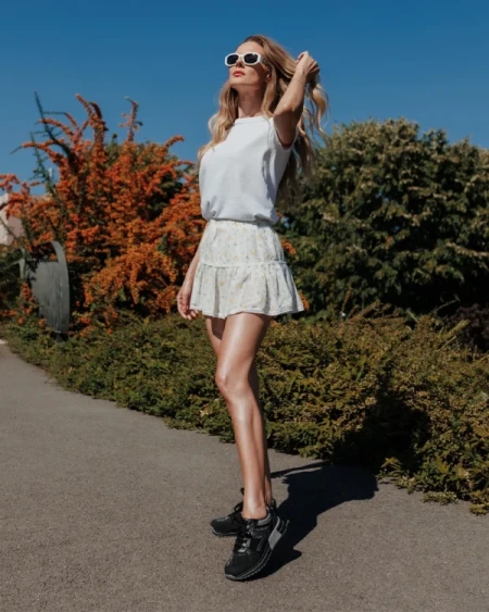 Ravenna fekete női sport cipő textil anyagból és ökológiai bőrből