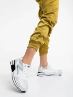 Ravenna fehér női sport cipő textil anyagból és ökológiai bőrből