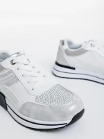 Ravenna fehér női sport cipő textil anyagból és ökológiai bőrből