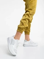 Raelin fehér női sport cipő textil anyagból és ökológiai bőrből