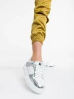 Rumeysa fehér és ezüstszínű női sport cipő ökológiai bőrből