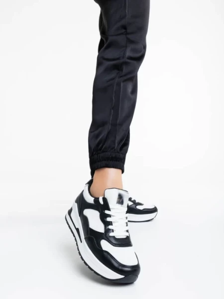 Rachana fekete fehér női sport cipő ökológiai bőrből